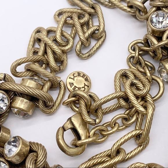J. Crew Jeweled Textured Gold Links Necklace - Picture 3 of 3